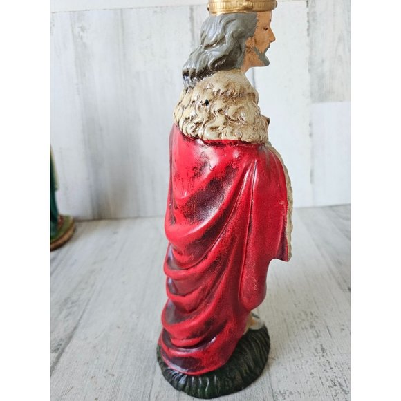 Vintage fontanini paper mache wiseman nativity village Xmas religious statue lar - Picture 5 of 9